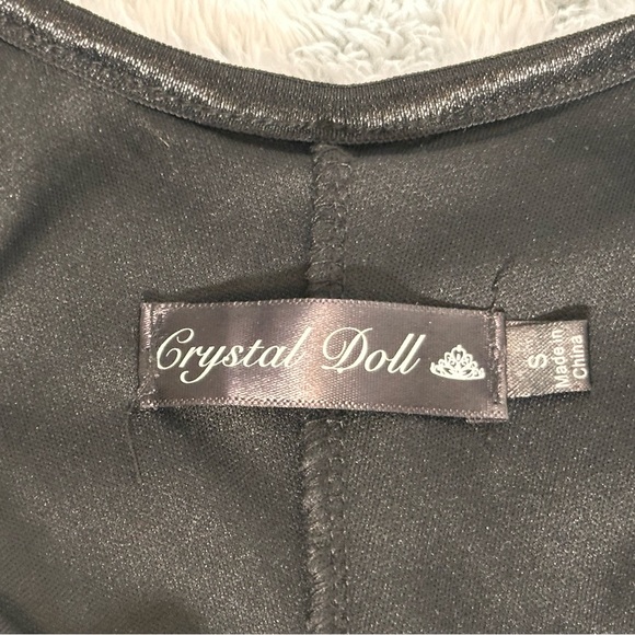 Crystal Doll Black and Gold Sequin Mini Dress - Picture 5 of 7